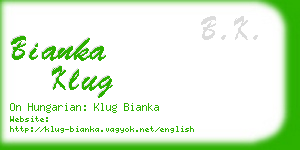 bianka klug business card